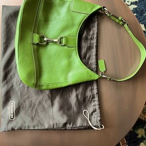 Coach handbag - shoulder bag - green - with dust cover bag